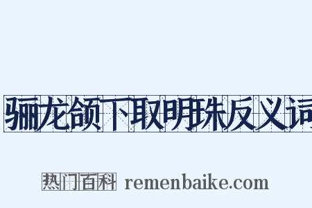 骊龙颌下取明珠反义词是什么意思的图片